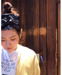 uniqloで買った#hanatajima のスカーフだけど、バンダナとしてアレンジした | ストール/ショール