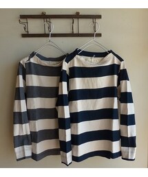 nisica | ガンジーネック　ボーダー(Tシャツ/カットソー)