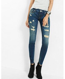 EXPRESS | Low Rise Distressed Skinny Jean(デニムパンツ)