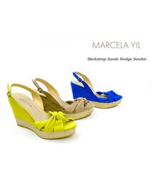 MARCELA YIL マーセライル バックストラップスエードウェッジソールサンダル (サンダル)