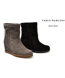 FABIO RUSCONI | FABIO RUSCONI ファビオルスコーニ インヒール ボア スエード ショートブーツ (ブーツ)