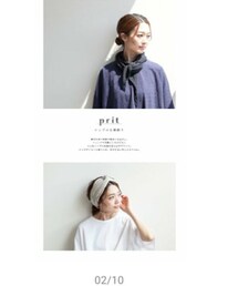 prit | 梨地三角ストール 黒 グレー(ストール/ショール)