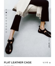 ZARA | フラットレザーサンダル(サンダル)