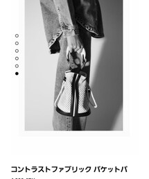 ZARA | コントラストファブリックバケットバッグ(ショルダーバッグ)