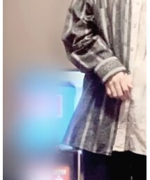 月暈 | oversized glossy elegant stripe pattern shirt(シャツ/ブラウス)