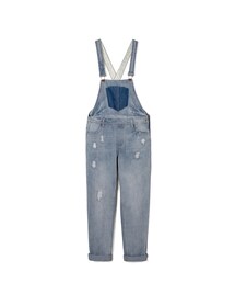 LOVFEE | La petite 微刷破水洗牛仔吊帶褲(デニムパンツ)