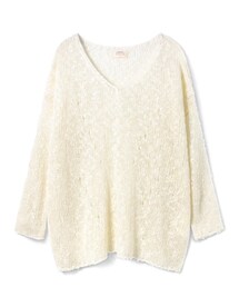 LOVFEE | 柔美V領透膚針織上衣(ニット/セーター)