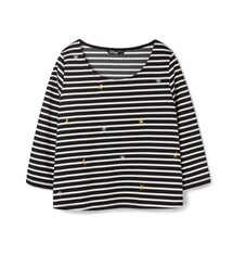 LOVFEE | 活力條紋小鹿剪影七分上衣(Tシャツ/カットソー)