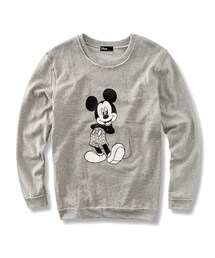 LOVFEE | Le gentle 迪士尼米奇拼接邊長袖上衣(Tシャツ/カットソー)