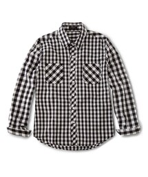 LOVFEE | Le gentle 層次大小格紋口袋長袖襯衫(シャツ/ブラウス)