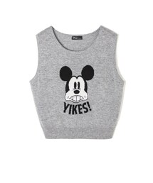 LOVFEE | YIKES米奇圖樣圓領針織背心(ニット/セーター)