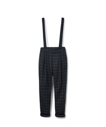 LOVFEE | 復古英倫簡型格紋吊帶哈倫褲(チノパンツ)