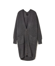 LOVFEE | 開釦式雙口袋長版針織外套(ピーコート)