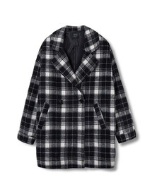 LOVFEE | 蘇格蘭紋毛料雙釦大衣外套(ダッフルコート)