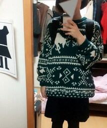 なし | ノルディック柄セーター (ニット/セーター)