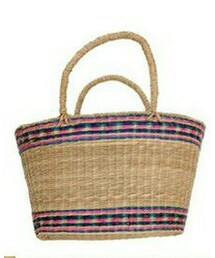 Wild Lily | カラフルテープ編みマルシェバッグ(かごバッグ)