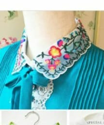 Wild Lily | 刺繍つけ襟【プラム/ホワイト】(ファッション雑貨)