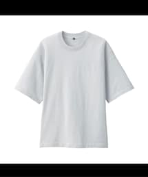 無印良品 | 丈夫な洗えるニットTシャツ グレー(Tシャツ/カットソー)