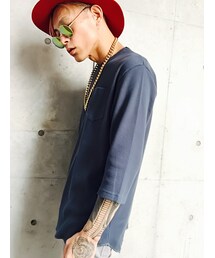 SEVENDAYS=SUNDAY | SEVENDAYS=SUNDAY ﾜｯﾌﾙ七分ｶｯﾄｿｰ(Tシャツ/カットソー)