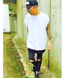 H&M | H&M　ｿﾃﾞ切ﾄｯﾌﾟｽ☝(☣౪☣)☝(Tシャツ/カットソー)