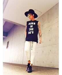 H&M | H&M　ﾉｰｽﾘｰﾌﾞｶｯﾄｿｰ(Tシャツ/カットソー)