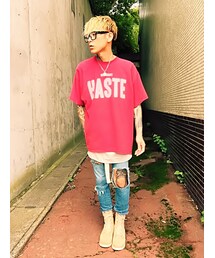 イロち〜👚✨ | DOUBLE NAME ｵｰﾊﾞｰｻｲｽﾞｶｯﾄｿｰ(Tシャツ/カットソー)