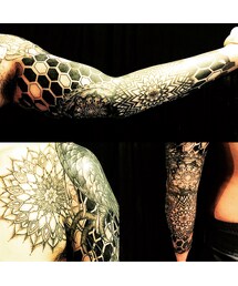 ブラックワーク🖊✒️🖋🦍🦏🐘🐃🕷🐜🦅🦇 | Geometric TATTOO(その他)
