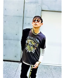 セットでお得💕💕💕🤓✌️🎵💕レイヤードカットソー💁‍♂️🕺🌹 | METALLICAﾚｲﾔｰﾄﾞｾｯﾄｶｯﾄｿｰ(シャツ/ブラウス)