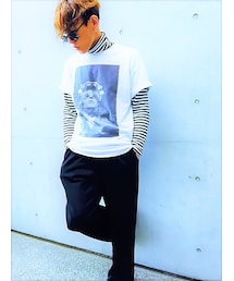 意外とUNIQLO🙊✌️🎵💁‍♂️🚶👯‍♂️💁‍♂️👯💁‍♂️💁‍♂️💃💁‍♂️🕴🏻⭐️⭐️⚡️🕴🏻 | UNIQLO　ﾜｲﾄﾞﾌﾞﾗｯｸﾗｲﾝｼﾞｬｰｼﾞ(その他パンツ)