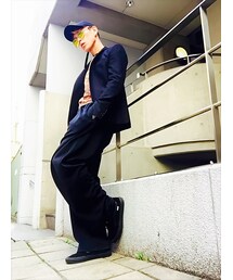 UNIQLO　ﾜｲﾄﾞﾌﾞﾗｯｸﾗｲﾝｼﾞｬｰｼﾞ(その他パンツ)