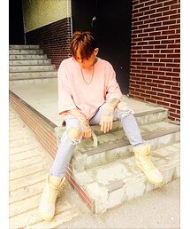 アップに迷ったコーデ写真🙊🎵🚶‍♀️💃👯‍♂️🕺👯🕴🏻🚶✨💕🌟 | UNIQLO　ﾘﾒｲｸﾃﾞﾆﾑ～♪(デニムパンツ)