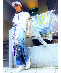 またまたズタボロにしたジーンズ🙊💕✌️🎵👖✌️✌️✂️✂️⚔️🔨⚒⛏🗡 | 別バージョン〜〜🕺✌️🎵💕(デニムパンツ)