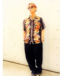 開襟シャツ レイヤード〜〜🙊🎵🕺✨💁‍♂️💃💁‍♂️🐒💁‍♂️🕴🏻💁‍♂️✌️💕✨ | 別ﾊﾞｰｼﾞｮﾝ～♬(シャツ/ブラウス)