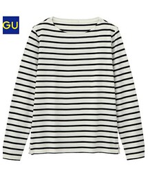 GU | ボーダーボートネックT(Tシャツ/カットソー)