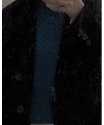 蓝色短款毛衣 | トップス