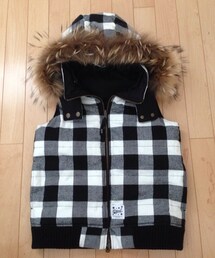 X-girl | リバーシブル。フードとファー取外し可。(ダウンベスト)