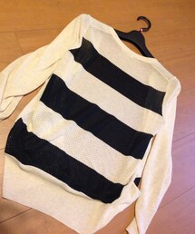 aquagirl | アイボリーカーデ
バックはボーダー♡(カーディガン/ボレロ)