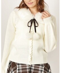 Ank Rouge | ボンボン付きファーティペットカーディガン(カーディガン/ボレロ)