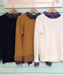 Kastane | シャツレイヤード風ニット(ニット/セーター)