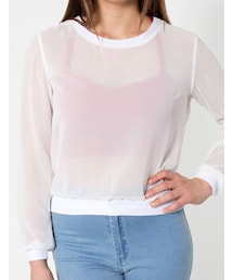American Apparel | シフォンロングスリーブクルーネックプルオーバー
(Tシャツ/カットソー)