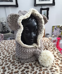 WAKUWAKU select | 耳付きフーディーマフラー(ニットキャップ/ビーニー)