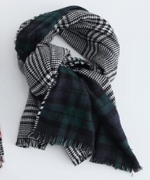 RAINBOW SHOP | 細針織雙面格紋圍巾(マフラー)