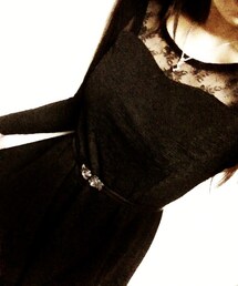 胸元レースのワンピース(ワンピース)