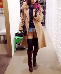 Max Mara | シルバーフォックスファーカシミアロングコート(その他アウター)