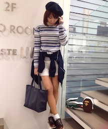 LACOSTE | ボーダー綿ニット(ニット/セーター)