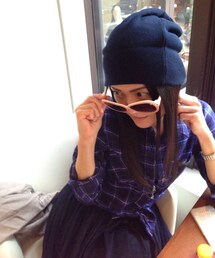 お友達A | 被りすぎ！ブルーコーデ×サングラス×帽子(その他)