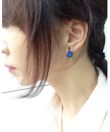 小鳥とお花のアシメトリー | イヤリング