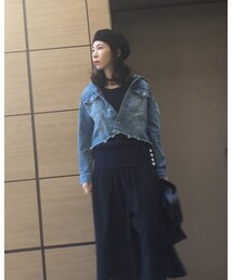 前から見たボタン位置 | デニムジャケット