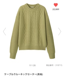 GU | ケーブルクルーネックセーター(ニット/セーター)