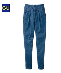 GU | ハイウエストタックジーンズ(デニムパンツ)